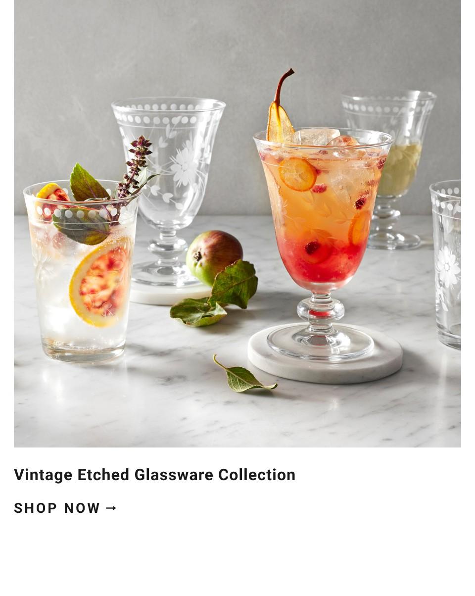 Vintage Etched Glassware Collection